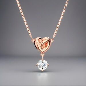 Swarovski LIFELONG HEART Pendant Necklace, White, Rose gold plated -5516542